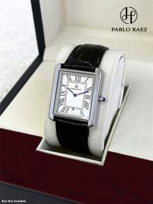 1pc Pablo Raez Classic Men's Wristwatch, Minimalist Men's Business Wristwatch, Luxury Rectangular Stainless Steel Wristwatch, Roman Numeral Wristwatch - one-size - View 13