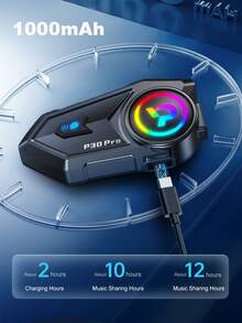 1/2pcs P30 Pro Motorcycle Helmet Bluetooth Headset Intercom Dual 500m Music Sharing Waterproof Stereo FM Radio Hands-Free Calling