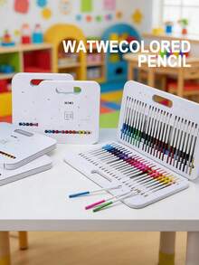 Bộ 48 bút chì màu nước chuyên nghiệp có thể tẩy xóa, độ đậm màu cao, dụng cụ sáng tạo nghệ thuật chất lượng cao, hộp quà cao cấp dành cho học sinh và người lớn. - Bút chì màu tan trong nước - Xem 2
