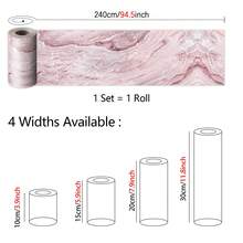1 Stück 2D flacher Wandaufkleber, rosa Marmorstruktur Tapete, geeignet für Zuhause, Küche, Raum, Wand, Boden Dekoration - Verschiedenfarbig - Übersicht 2