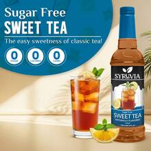 Syruvia Sugar-Free Sweet Tea Flavored Syrup - 25.4 Fl Oz Premium Flavoring Syrup - Kosher, Gluten Free, Perfect For Drinks, Soda, Shakes, Cocktails, Desserts And More. - 25.4 Fl Oz - View 2