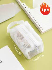 1个透明大容量学生文具笔袋，时尚简约设计，考试笔袋，透明网眼笔袋，简约学生文具包，适用于大学入学考试、学习办公用品、学校用品、返校季 - 彩色 - 查看 27