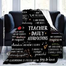 Teacher Appreciation Gifts , Best Teachers Day Gifts From Student, End Of Year Teachers Gift Idea, Teacher Gifts For Graduation Birthday Back To School Blanket,Super Soft Flannel Printed  Blanket,As Birthday Gifts, Family, Wedding, Souvenir Blankets, Polyester Blankets Suitable For All Seasons, Washable, Machine Washable, Lightweight, Breathable, Comfortable, Warm, Unique, 280gsm For Him, Her Personalized Ideal Gifts For Her, Him,  Perfect Nap, Camping, Travel, Home, Daily Life, Office Decoration, Birthday, Anniversary, Valentine's Day, Thanksgiving, Christmas, Halloween, Mother's Day, Father's Day, Wedding, New Year Gifts ,Sofa,Bed,Car,Bedroom,Living Room,Office,  Outdoor Camping, Beach,Wall Decoration - 多色36 - 查看 5
