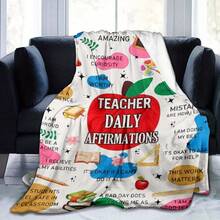 Teacher Appreciation Gifts , Best Teachers Day Gifts From Student, End Of Year Teachers Gift Idea, Teacher Gifts For Graduation Birthday Back To School Blanket,Super Soft Flannel Printed  Blanket,As Birthday Gifts, Family, Wedding, Souvenir Blankets, Polyester Blankets Suitable For All Seasons, Washable, Machine Washable, Lightweight, Breathable, Comfortable, Warm, Unique, 280gsm For Him, Her Personalized Ideal Gifts For Her, Him,  Perfect Nap, Camping, Travel, Home, Daily Life, Office Decoration, Birthday, Anniversary, Valentine's Day, Thanksgiving, Christmas, Halloween, Mother's Day, Father's Day, Wedding, New Year Gifts ,Sofa,Bed,Car,Bedroom,Living Room,Office,  Outdoor Camping, Beach,Wall Decoration - 多色38 - 查看 5