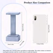 MINGZHANG 1pc 15cm Height Resin Angel Display Stand, Lightweight & Durable Design, High-Quality Resin Material With Blue Finish, Decorative Pedestal Base For Home Decoration | Minimalist Style, Light Blue Color, Rectangular Shape, Smooth Surface With Wood-Grain Texture Details, Multi-Functional Display Holder For Christmas Angels, Ornaments, Candles, Perfect For Christmas, Holiday Season, Indoor Décor, Winter Festive Celebrations - 淺藍色 - 查看 3