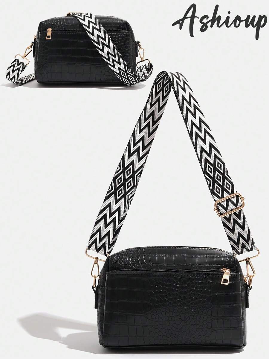 Women Leather Wallet Shoulder Bag Handbag Crossbody Bag - Black - View 1