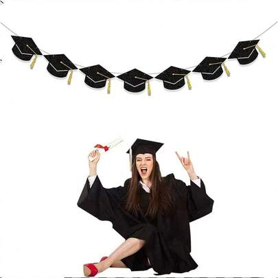 1pc Tassel Grad Cap Banner ,Graduation Party Decor ,Class Of 2026 Hanging Flag ,Backdrop Decor