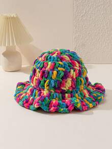 1pc Women's Fashionable Crochet Wave Brim Handmade Crochet Beanie Hat, Suitable For Autumn/Winter Daily Warmth And Outfits - Knitted Hat - View 22