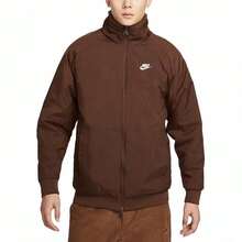 Nike Sportswear Reversible Stand Collar Zip-Up Fleece Jacket, Khaki - Khaki - View 8