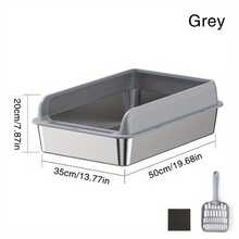 Stainless Steel Litter Box Anti Splashing Stainless Steel Cat Litter Box - g - View 9