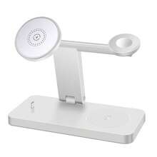 4-In-1 Magnetic Wireless Charging Stand, Foldable Fast Charging Dock Compatible With IPhone 17 Air 16 15 14 13 12 Series Plus/Pro/Pro Max/Mini, Multi-Device Magnetic Charging, Compatible With Apple Watch Ultra/SE, 11 10 9 8 7 6 5 4 3 2, Compatible With AirPods Pro2 Pro 4 3 2 - White - View 10