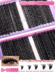 CMAYOME 720片假睫毛及胶水套装，大容量设计，可打造浓密蓬松、自然逼真的眼妆。3D立体质感，柔软持久。套装包含：簇状假睫毛、胶水和封口贴。