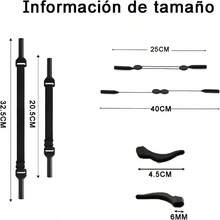 Accesorios para anteojos sin pegamento: 8 retenedores y 6 correas ajustables de silicona antideslizante para patillas, suaves y cmodos para hombres y mujeres. - inicial - Ver 3