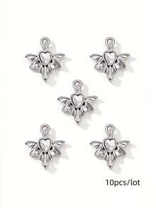 10/20件套水钻装饰月亮、心形、蝴蝶结、星星形状配件，Y2K风格DIY串珠手链和项链