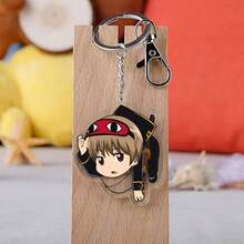 Gintama Anime Acrylic Double-Sided Keychain, Featuring Gintoki Sakata, Kagura, And Hijikata Toshiro, Anime Manga Movie Merchandise, Exquisite Keychain Accessory For Bags, Great Gift For Anime Fans, Family And Friends, Holiday And Birthday - Multicolor - View 3