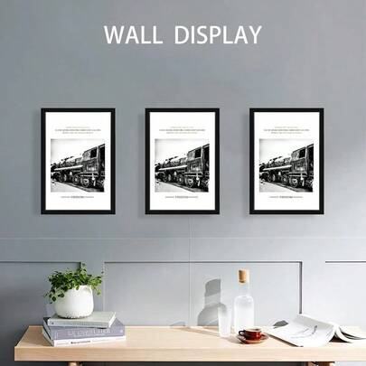 3 Pack A3 Picture Frame With Perspex Glass - Wall-Mountable Photo Frame Suitable For Home, Office, Gallery Display, Horizontal/Vertical Orientation, Assembly, Black Frame (A3 Size 29.7x42cm)