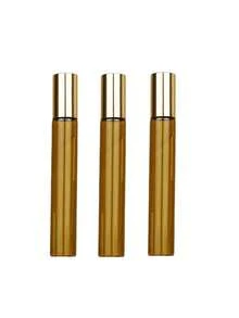 2pcs/3pcs/4pcs 3ml/5ml/10ml Brown Steel Ball Glass Roller Bottles, Refillable Essential Oil Perfume Travel Containers - Brown - View 9