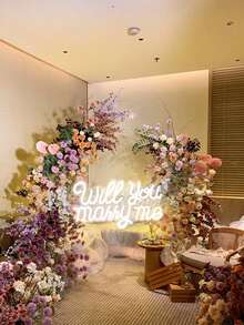 1 Peça Você Quer Se Casar Comigo Sinal de Néon, Luz de Néon LED Multicolorida e Quente para Pendurar na Parede, Sinal de Néon Alimentado por USB para Proposta, Noite de Encontro, Quarto, Festa, Sala de Estar, Decoração da Sala de Jantar - Multicolorido - Visão 3