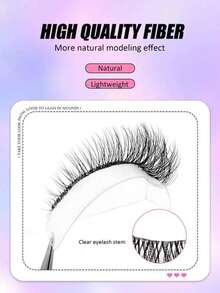 7 Pairs Natural Style False Eyelashes, Soft Transparent Band, Short Lightweight Faux Mink Eyelashes, Create Natural Makeup Look, Suitable For Daily Wear, Suitable For Beginners, False Eyelashes - Black - View 2