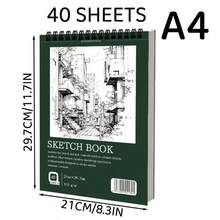 9 x 12 英寸素描本，顶部螺旋装订，1 包 40 张（68 磅/100 克/平方米），无酸艺术素描本，绘画书写纸，适合成人、初学者和艺术家使用 - 白色 - 查看 12