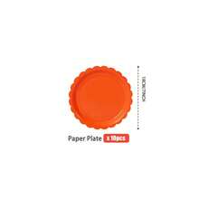 橙色花瓣形一次性餐盘、餐巾纸、纸杯 - 25人派对用品套装，一次性纸盘，适用于生日、婚礼、主题派对、家庭野餐 - 彩色 - 查看 11