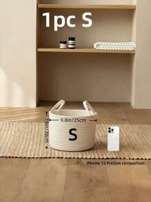 Cirelle 1 chiếc giỏ đựng đồ giặt bằng vải dệt có thể gấp lại màu trắng có tay cầm, giỏ đựng đồ lưu trữ tròn đa năng có dung tích lớn, có ba kích cỡ màu vàng và trắng, thích hợp đựng quần áo, chăn, đồ chơi, đồ lưu trữ ngày lễ, trang trí nhà cửa, thích hợp cho phòng giặt, phòng tắm, phòng ngủ, phòng khách, nhà cửa, đồ lưu trữ - trắng - Xem 8