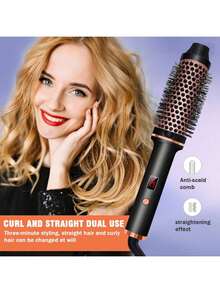 UKLISS 三合一陶瓷美发造型器 – 便携式设计，集卷发、直发和吹干功能于一体 - 黑色 - 查看 3