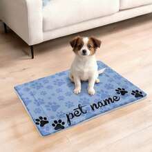 Personalized Pet Insulating Mat With Your Own Pet's Name.This Thick, Cozy Pet Flannel Insulating Mat With Paw Prints Provides Warmth And Comfort, Making It Perfect For Cats And Small Dogs To Relax On. It's Portable And Ideal For Creating A Snug Spot For Your Pet. Perfect Gift For Any Pet Owner, Flexible & Easy To Store & Portable, Gift For Best Friends Mom, Dad, Daughter, Son, Family, Girlfriend, Boyfriend, And Other Pet Lover - Multicolor - View 3