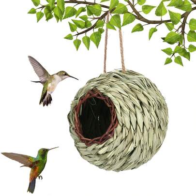 Spherical Bird Nest, Creative Early Childhood Handmade Woven Bird House, Garden Decor Bird Nest