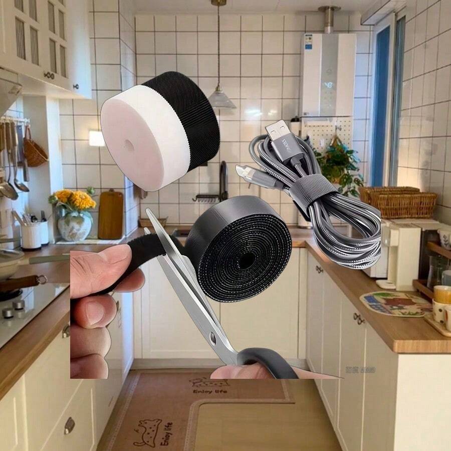 Reusable Fastening Tape Cable Ties Multi-Purpose Cord Organizer Computer And TV Wire Storage Data Cable Management Tie 3M Hook And Loop Fastener Cable Organizer Cable Ties Wire Winder Keeper USB Cables Management Protector Earphone Mouse Cord Ties - Multicolor - View 1