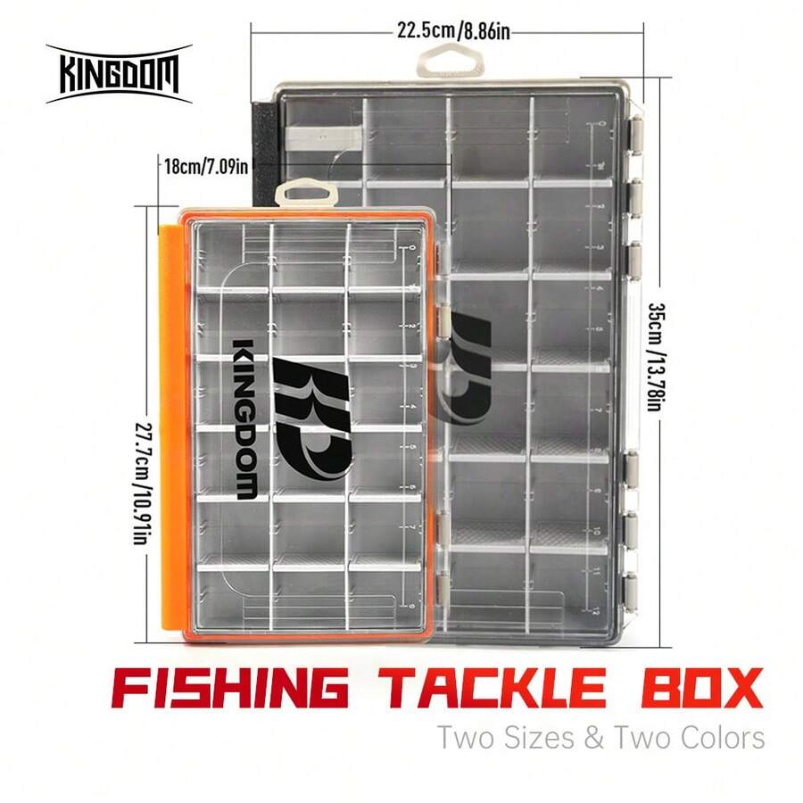 KINGDOM 1pc Waterproof Sealed Bait Storage Box, Durable And Pressure-Resistant With A Large Capacity, Adjustable Dividers, 360° Waterproof Gasket, Ultra Tough Construction, PP Plastic - Multicolor - View 1