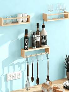 Nostalgic Children's Bookshelf - Natural Solid Wood Floating Children's Bookshelf In Rustic Style - Wall-Mounted Children's Bookshelf, Classic Rustic Style Wall-Mounted Storage Rack, Suitable For Bathroom, Kitchen, Bedroom And Office, Can Store Toys And Baby Supplies - Multicolor - View 5