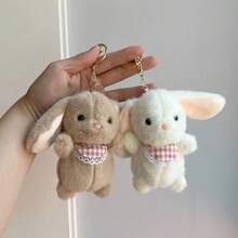 PlushFable 13cm/5.12in  Bunny Keychain Plush Christmas Stocking Stuffer Soft Keyring Toy For Girls Anxiety Relief Cute Bag Charm Gift,Valentine's Day,Stuffed Animal,Toys - Trắng - (1 cái) bao gồm một móc khóa - Xem 1