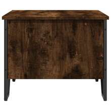 Tavolino vidaXL, rovere affumicato, 75x51x40 cm, legno composito - nero - Visualizzare 7