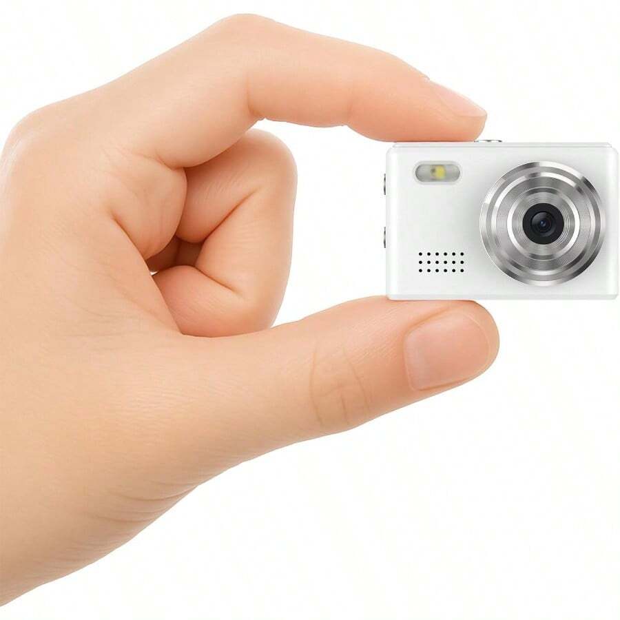 Mini Retro Camera With 1080P Video, 12MP Photos, Keychain Digital Camera, Ultra-Compact Tiny Camera With 32GB SD Card, OTG Adapter, Vintage Little Cameras For Travel, Daily Vlogging, Brown - DC23-Trắng - Xem 1