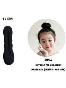 6pcs Flower Bud Shaped Black Fluffy Sponge Hair Styling Tools, Bun Maker Hair Accessories