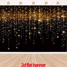 1 bucată de material textil elegant pentru fundal auriu strălucitor - design luxos negru auriu strălucitor, material poliester, nu necesită electricitate, foarte potrivit pentru nunți și petreceri - Multicolor 3 - Vizualizare 6