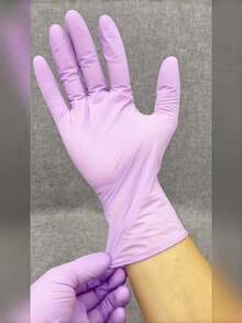100/50/4pcs Per Pack (Without Box), Available In Deep Pink And Light Purple. Disposable Nitrile Gloves. Sizes: S, M, L, XL. Durable, Waterproof, And Thick, Suitable For Household Cleaning. Also Applicable For Kitchen, Bathroom, Cleaning, Tattooing, Beauty Care, Hair Coloring, Pet Care, Salons, And Cleaning Supplies. - Light Purple - View 3