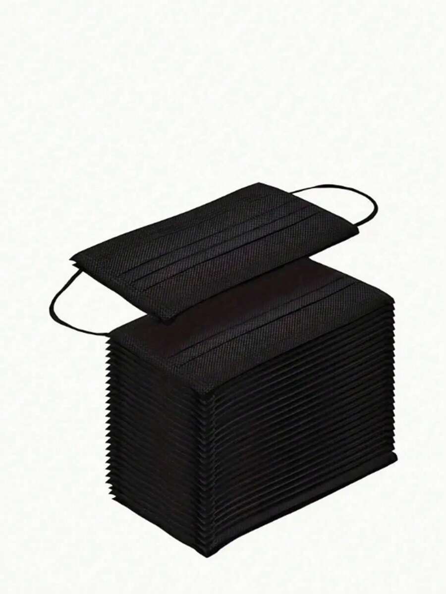 100pcs Black Disposable Face Shields - Non-Reusable, Non-Medical - Safety And Occupational Protection - Black - View 1