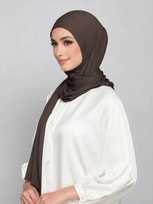1 chiếc khăn trùm đầu Jersey may liền, làm từ chất liệu mềm mại, thoáng khí và không bị xù lông. Khăn trùm đầu buộc dây. Thích hợp sử dụng quanh năm và mặc hàng ngày cho người Hồi giáo. - Cà phê nâu - Xem 4