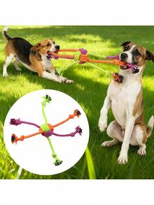 Pet Leash Toy, Pet Supplies, Dog Supplies, Dog Toys, Dog Leash Knotted Toy, Perfect Holiday Gift, Halloween, Christmas, Birthday Gift - Multicolor - View 7