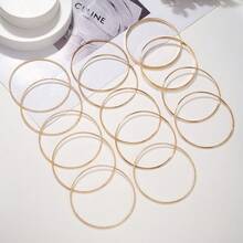 RINTOLER 14pcs Geometric Smooth Iron Bangle Set, Elegant Vintage Multi-Layer Closed Bangle Bracelet For Women, Diameter 6.8CM - ZJ10287-14 Bracelets - View 5
