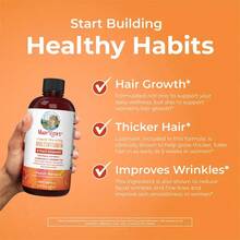 Mary-Ruth's Liquid Multivitamin + Hair Growth - Clinically Tested For Thicker Hair In Women - Improve Facial Wrinkles - Vegan - 15.22 Fl Oz - Peach Mango Flavor - View 5