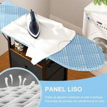 CYPNWisdom Star Burro de Planchar Plegable con Soporte para Plancha Tabla de Planchar Plegable 106 x 30 cm Mueble para Planchar con Estante y 3 Cajones Ahorra Espacio Estructura Estable y Sin TembloreFashion - 221167957 - Ver 6