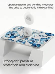 优雅可爱的卡通油画蓝色花卉双面亚克力透明水晶后盖，防震耐用，适用于iPad 7、8和10代（10.2英寸）。内置笔槽，支持睡眠/唤醒功能和多种折叠支架模式。是2026年新年和圣诞节的理想礼物。 - 彩色 - 查看 5