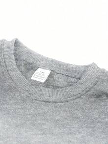 Snoopy Authorization, SNOOPY  And The Word  Snoopy  Print Modern Punk Crewneck Sweatshirt, Autumn And Winter Children's Fleece Sports Sweater, Suitable For Boys And Girls For Daily Commuting, School, And Casual Sportswear.  Long-Sleeved Top, Perfect For Holiday Parties, Outdoor Activities, And Travel. - 灰色 - 查看 4