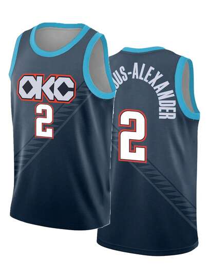 Men's Basketball Jersey 2 Blue Embroidered Casual Sports Vest Round Neck Sleeveless Training Suit