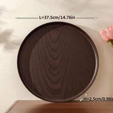 1个木纹圆形托盘，可用于盛放食物、水果、咖啡、茶、甜点、早餐、西餐、斋月菜肴的盘子或杯子。 - 彩色 - 查看 10