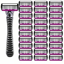 6层手动剃须刀，欧美风格，男女适用，防滑条带来顺滑剃须体验，适用于10种场合，日常剃须脱毛必备工具 - 彩色 - 查看 11