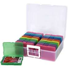 4x6 Inch Photo Box, 16 Slots Plastic Storage Container, Photo Organizer Box, Multi-Functional Portable Photo Storage And Organization Box - Multicolor - View 8